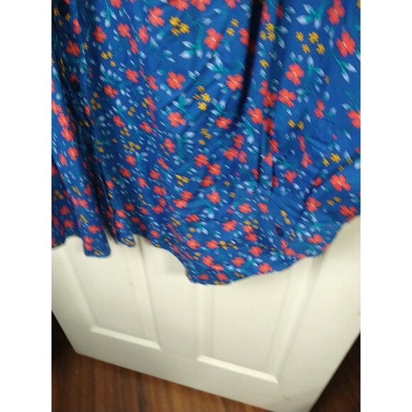 Woman Within 34/36 Collared Button Shirt Floral Long Sleeve Blue Floral... - Picture 5 of 9